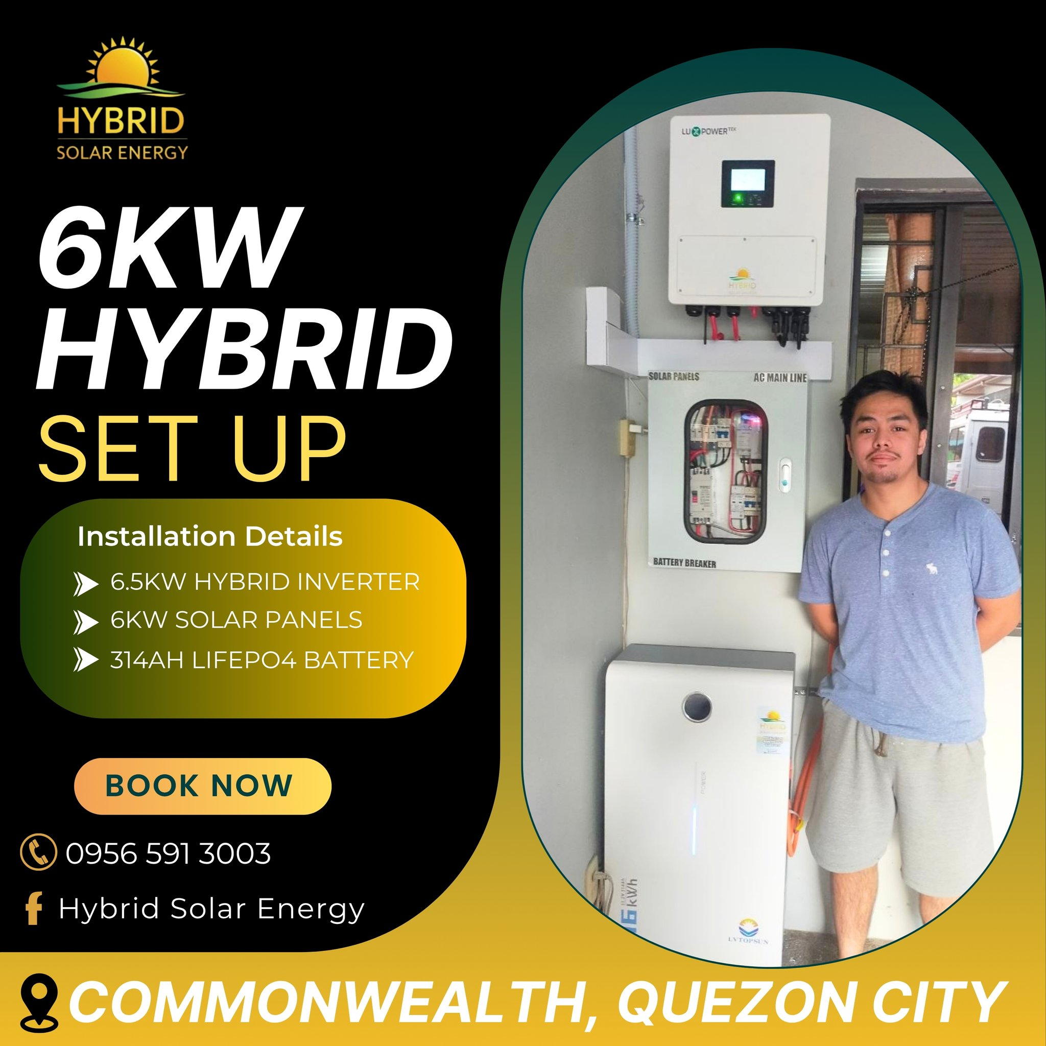 6kW Hybrid setup installation in Commonwealth Quezon City